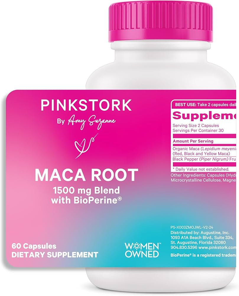 Pink Stork Maca Root Capsules for Women - Fertility Supplements for Women with 1500 mg Organic Ma... | Amazon (US)