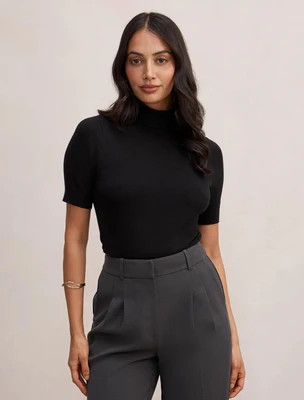 Kate Roll Neck Tee Black | Ever New (CA)