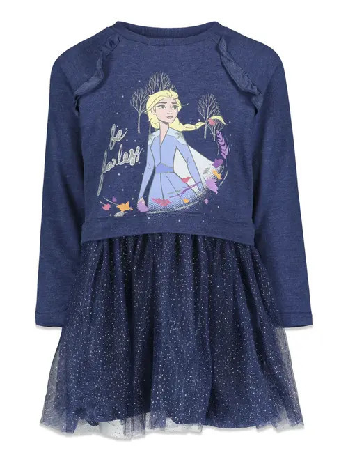Disney Long Sleeve Tulle Dress in Queen Elsa Purple Purple at Nordstrom, Size 3T | Nordstrom