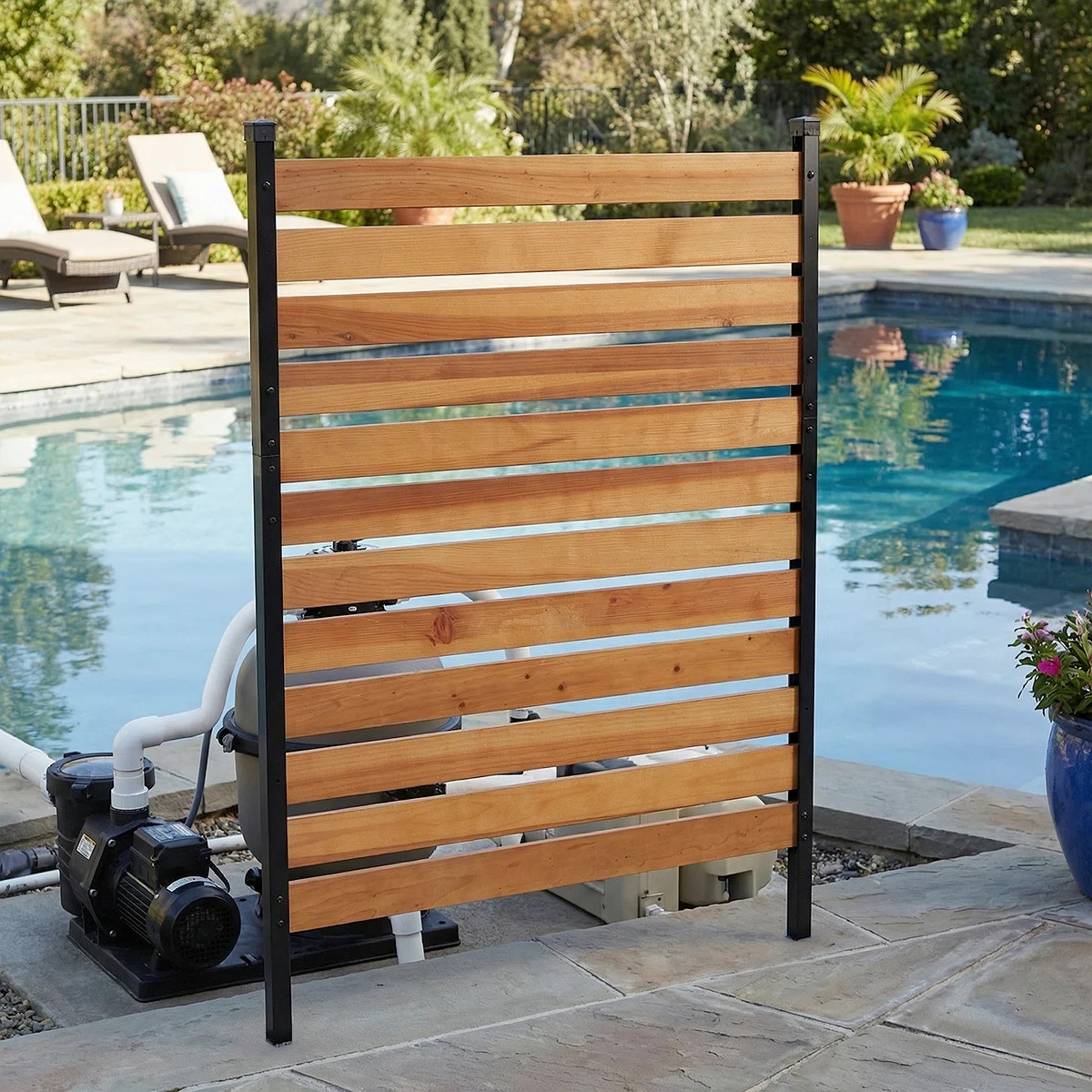 Durable Wooden AC Unit And Trash Can Fence - Elegant Patio Privacy Solution | Wayfair North America