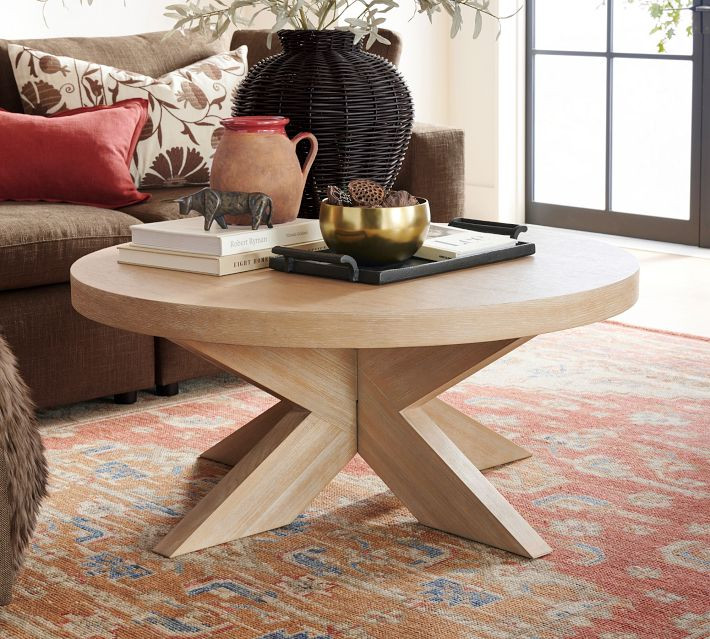 Modern Farmhouse Round Coffee Table (44") | Pottery Barn (US)