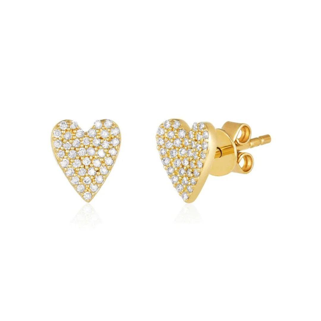 Folded Diamond Heart Earrings | LINDSEY LEIGH JEWELRY