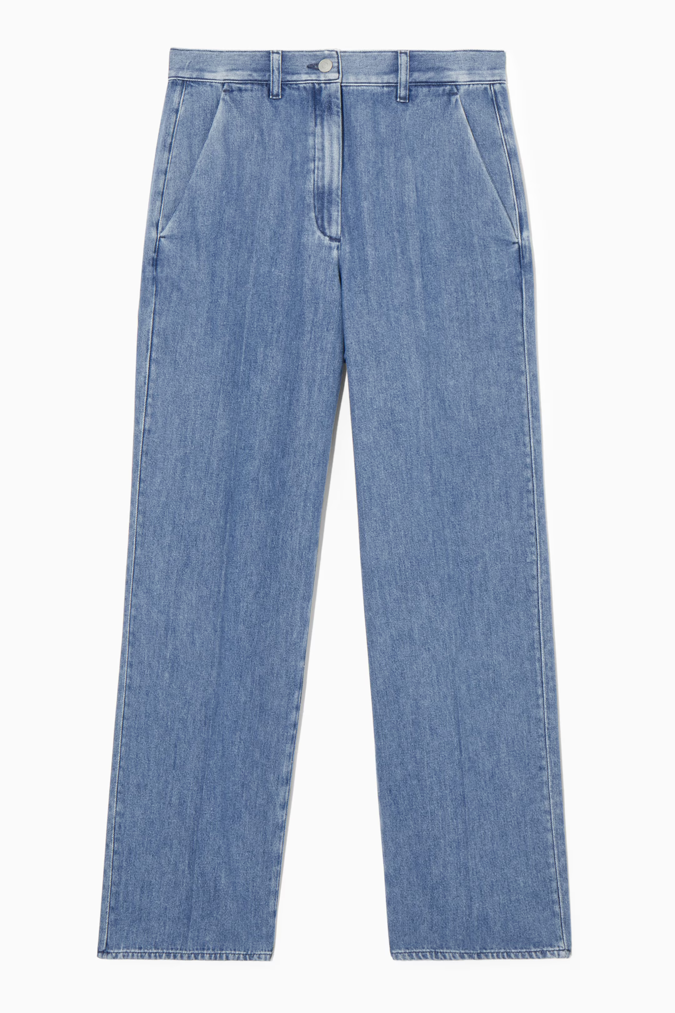 STRAIGHT-LEG DENIM TROUSERS - MID BLUE | COS UK