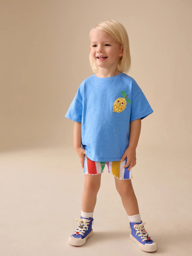 Blue Short Sleeve T-Shirt and Cycle Shorts Set (3mths-7yrs) | Next US