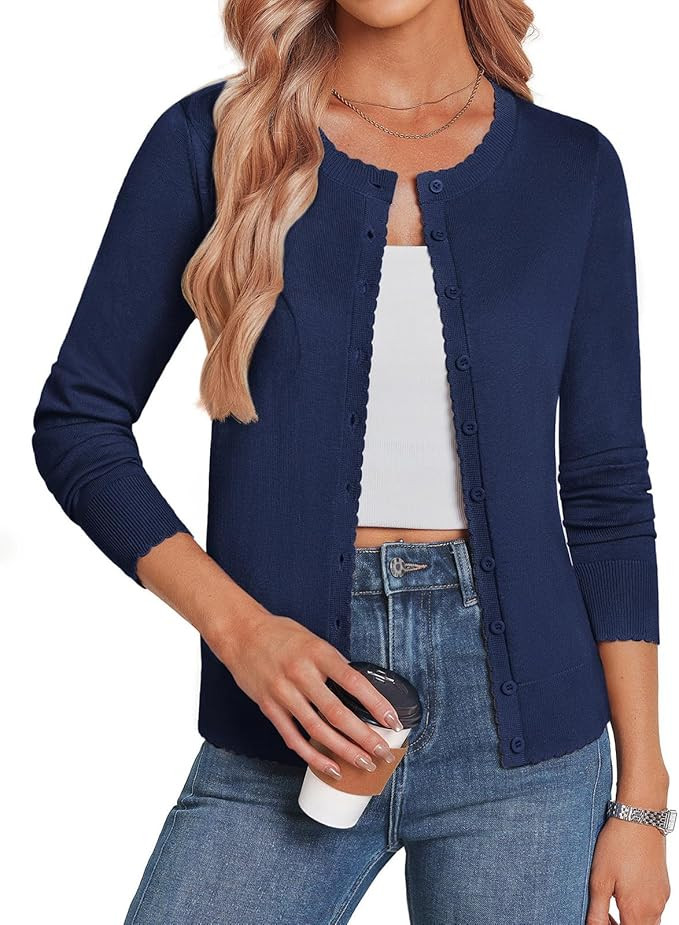 GRACE KARIN Women 2026 Lightweight Long Sleeve Fall Cardigan Sweaters | Long-sleeve Silhouette, F... | Amazon (US)
