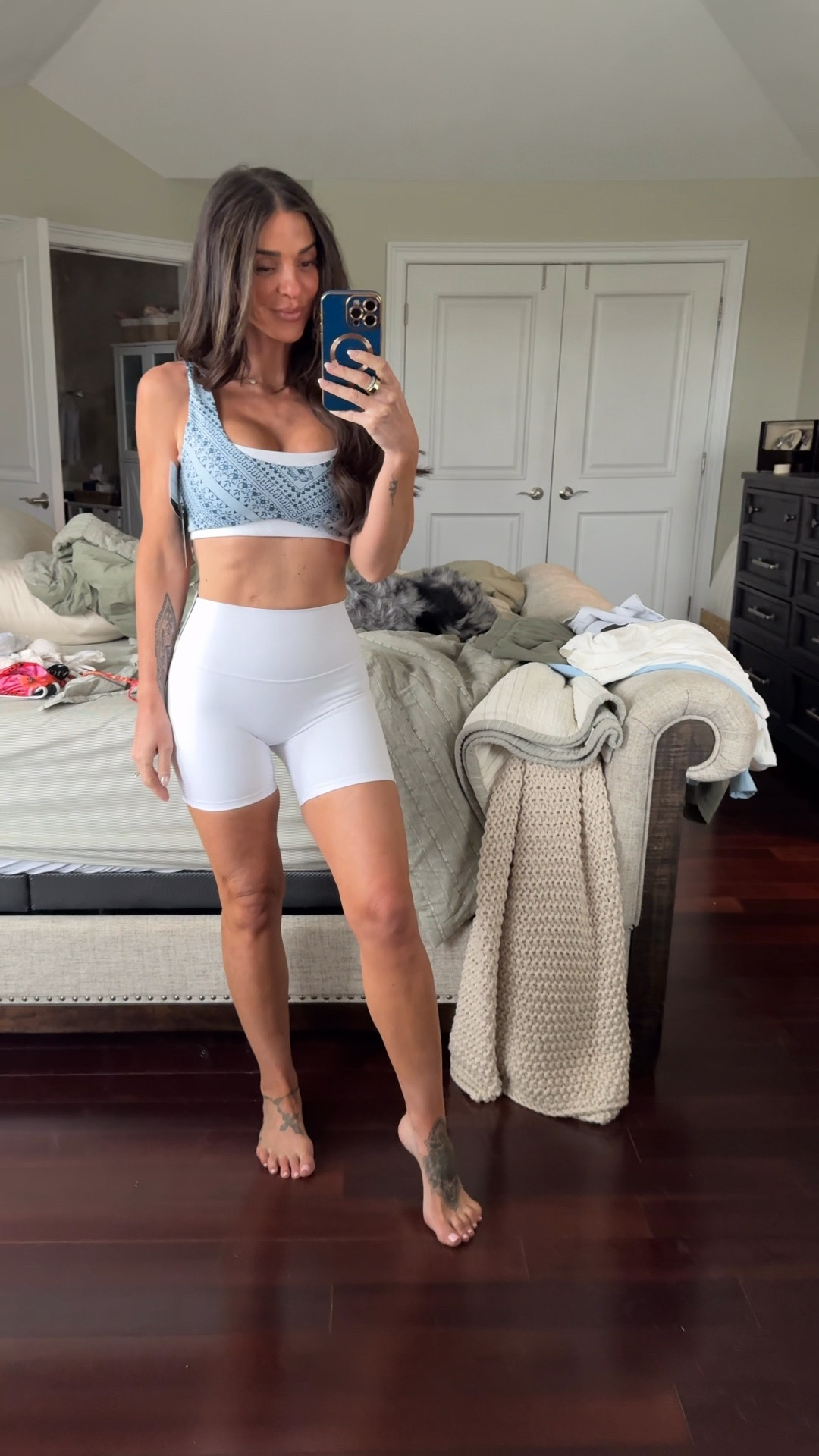 AF YPB studio flex bike short in size extra small with the double layered sports bra in size small. ￼

#LTKPetite #LTKActive #LTKSaleAlert