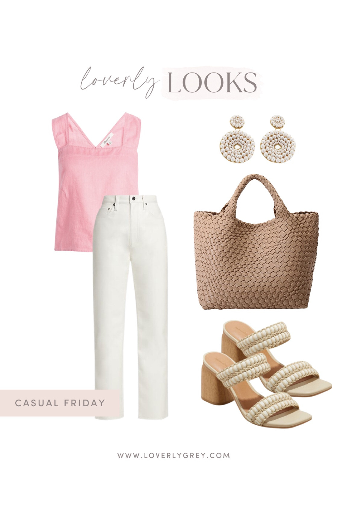 Loverly grey casual workwear look for summer. Pair white straight leg jeans with a linen blouse. 

#LTKstyletip #LTKunder100 #LTKworkwear