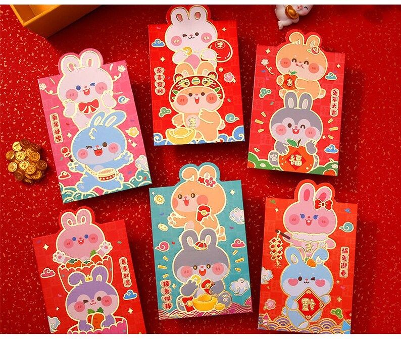 Set of 36  6 Designs  CNY Red Packet  Year of the Rabbit  - Etsy | Etsy (US)