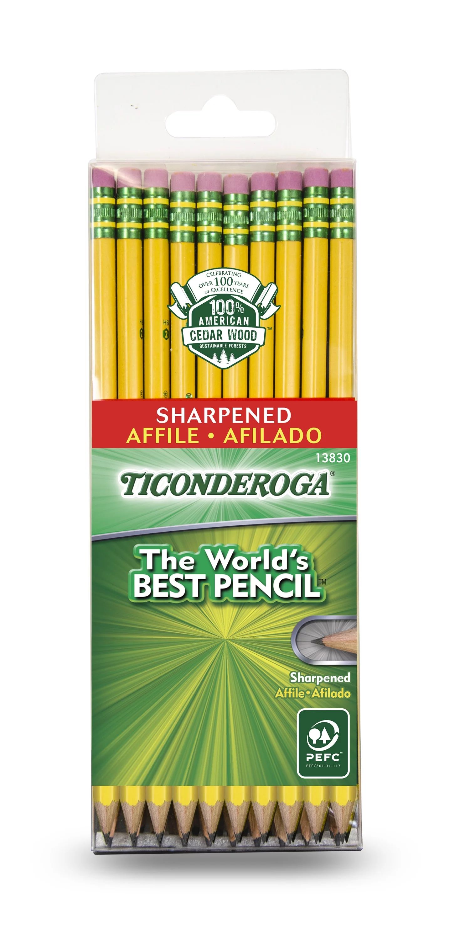 Ticonderoga Classic Yellow No 2 Pencils, Pre Sharpened, 30 Ct - Walmart.com | Walmart (US)