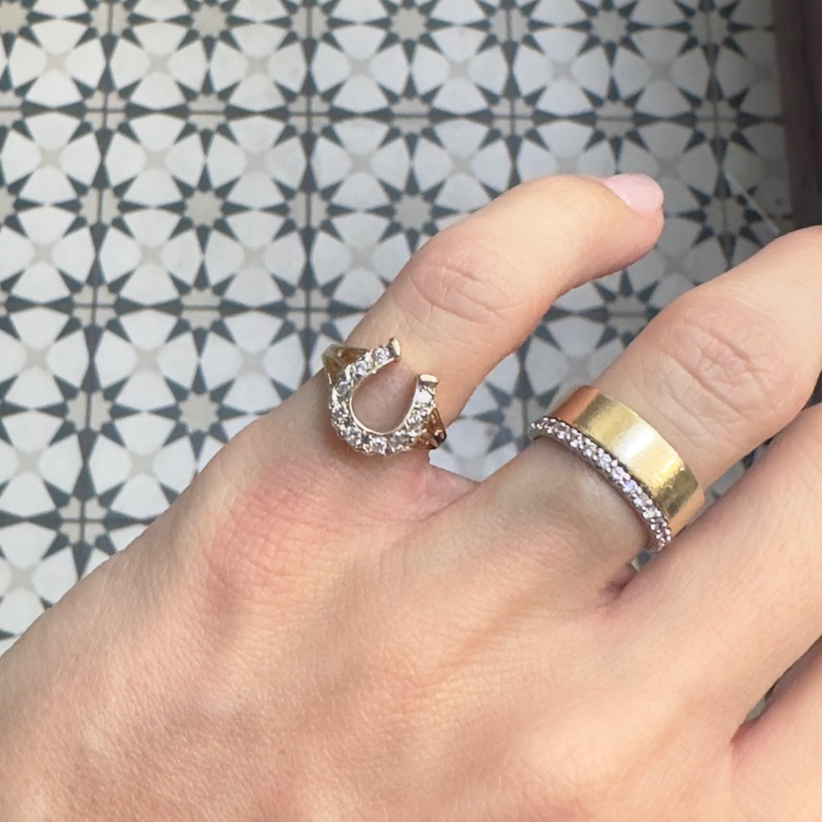 Vintage Diamond horseshoe rings 