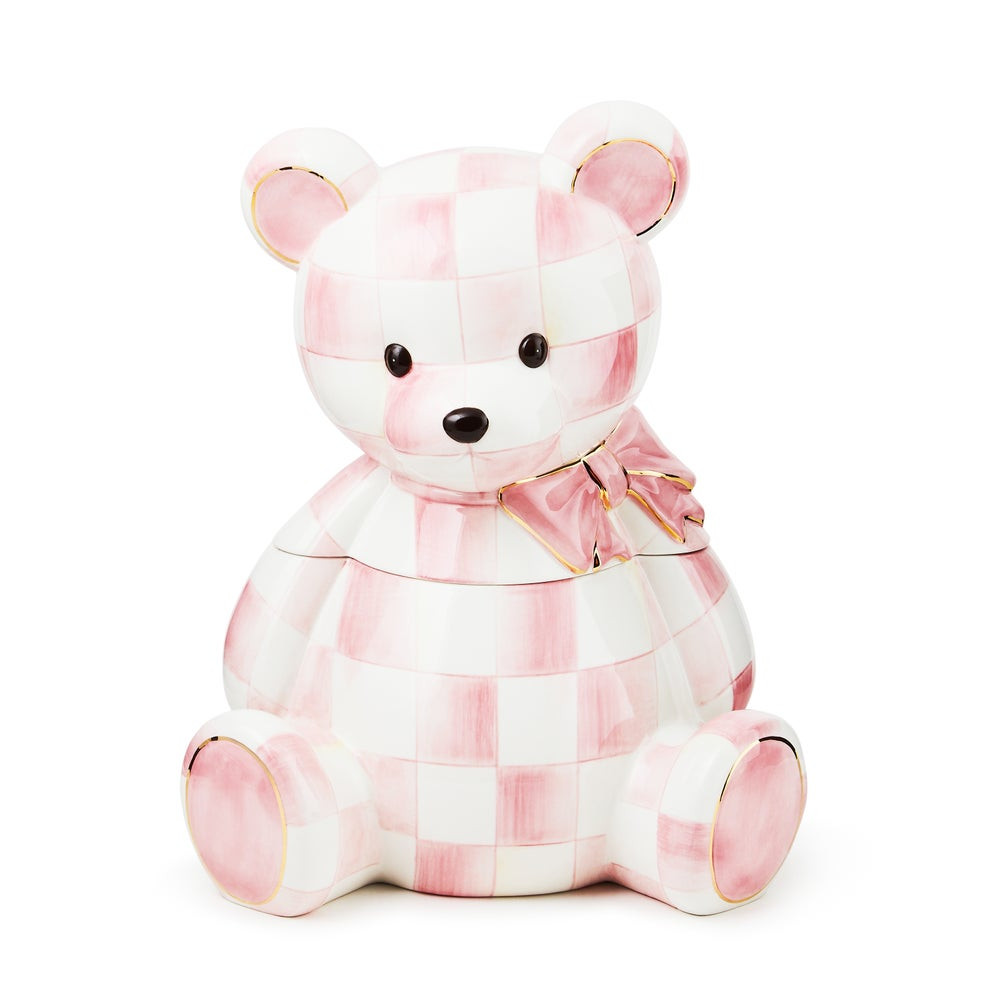 Rosy Bear Cookie Jar | MacKenzie-Childs