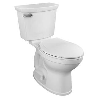 Champion Two-Piece 1.28 GPF Single Flush Elongated Chair Height Toilet with Slow-Close Seat in Wh... | The Home Depot