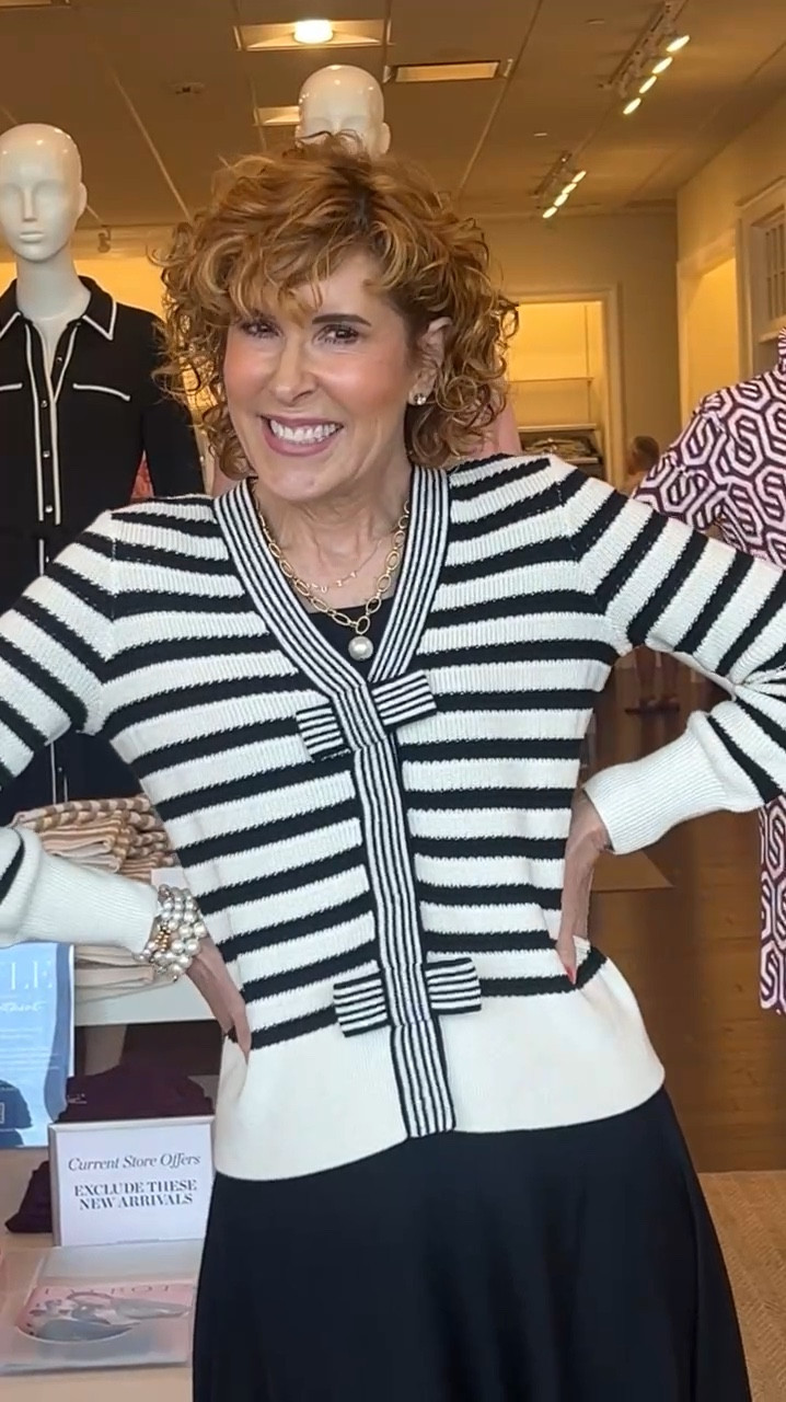 Embrace  elegance with this beautiful cardigan from Talbots!
The French stripe adds a classic touch, while the charming bow detail brings a feminine flair. Perfect for layering or adding a nice polished finish to your outfit! 
25% off your entire regular price purchase!
 

#LTKOver40 #LTKFallSale #LTKVideo