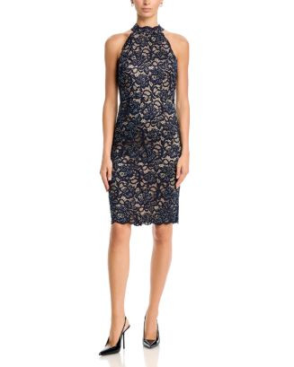 Lace Halter Mock Neck Sheath Dress | Bloomingdale's (US)