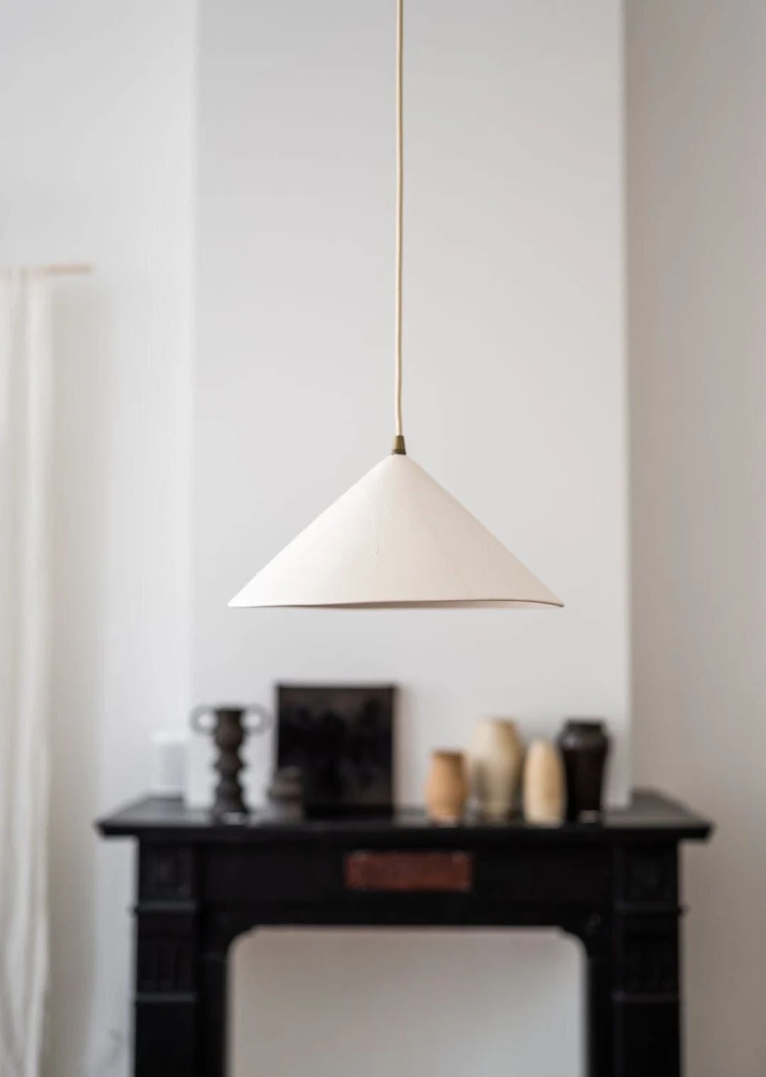 Rustic Ceramic Handmade Pendant Lamp 2 Matt Matte White Modern Chandelier Boho Lighting Housewarm... | Etsy (US)