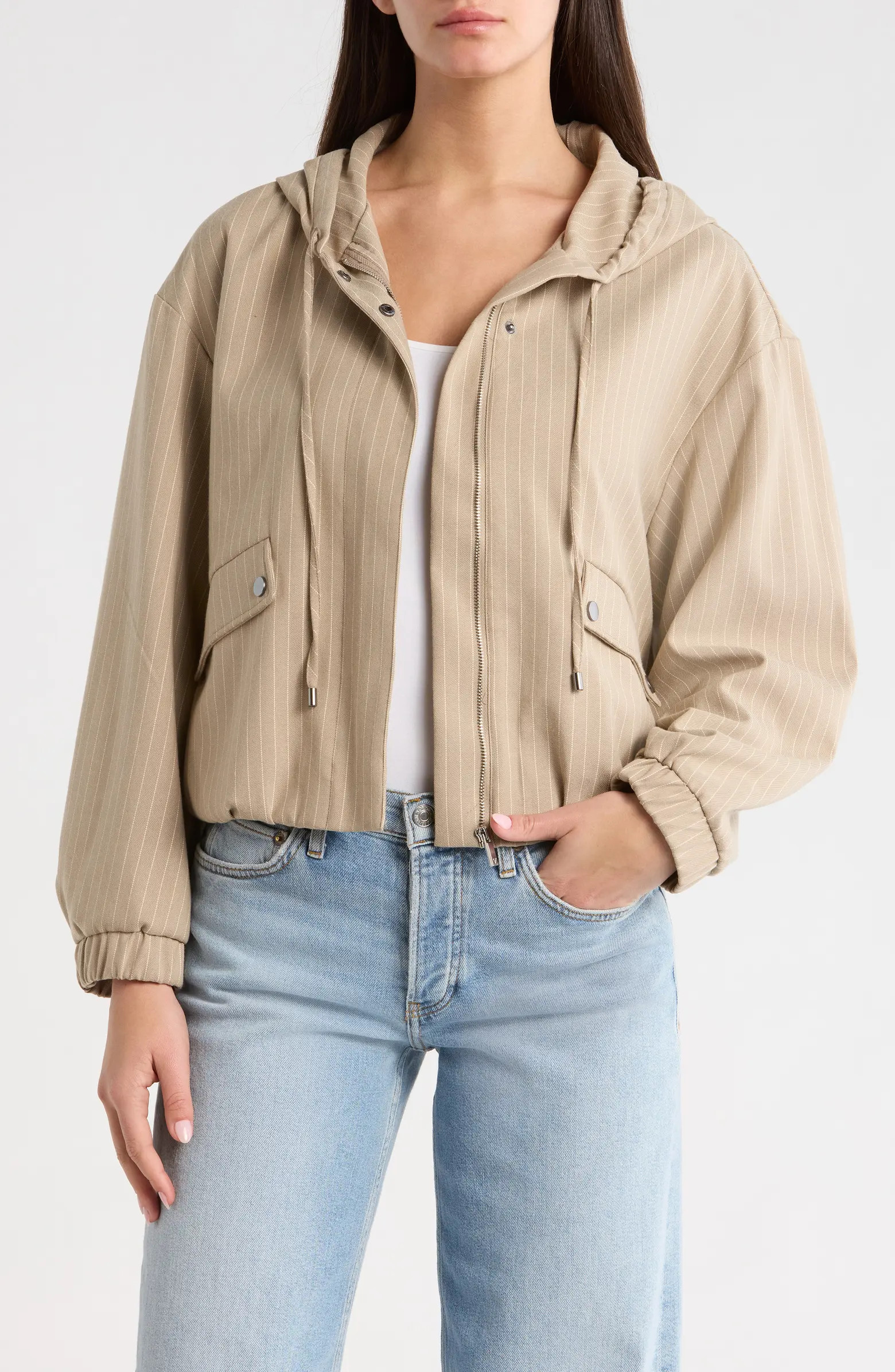 Pinstripe Hooded Jacket | Nordstrom
