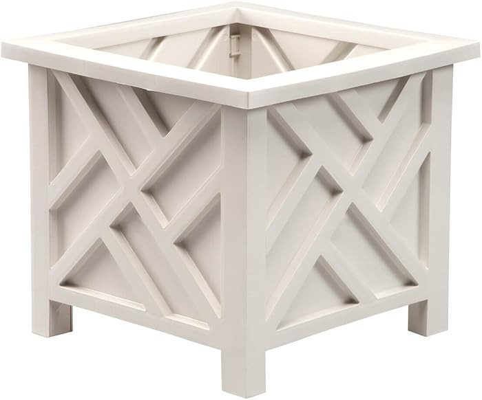 Miles Kimball Chippendale Planter Box, White \u2013 Plant Holder for Garden, Patio and Lawn \u201... | Amazon (US)