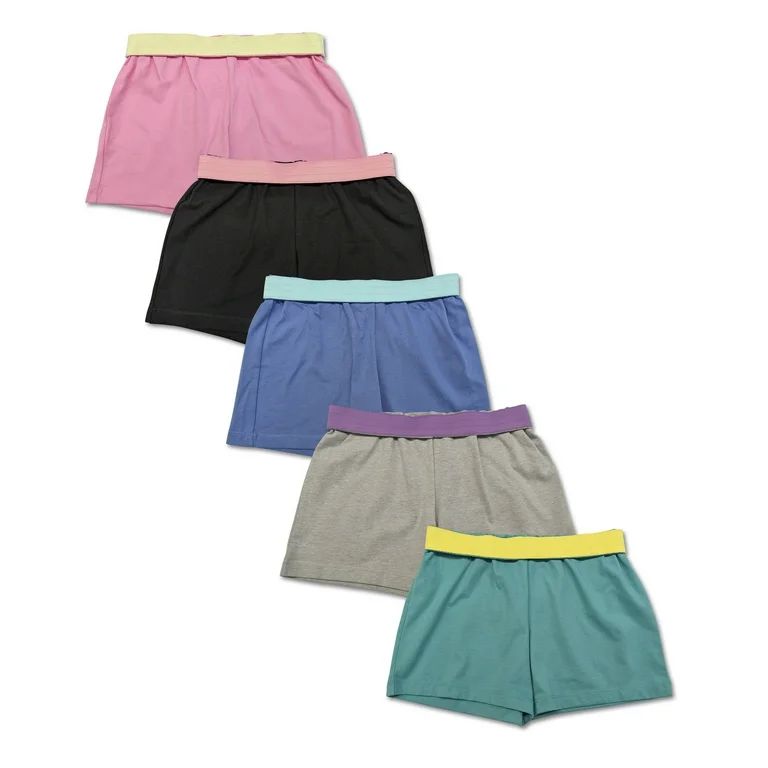 Wonder Nation Girl's Play Shorts 5-Pack, Sizes 4-18 and Plus - Walmart.com | Walmart (US)