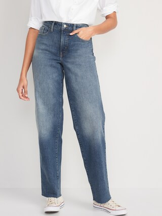 High-Waisted OG Loose Cut-Off Jeans for Women | Old Navy (US)