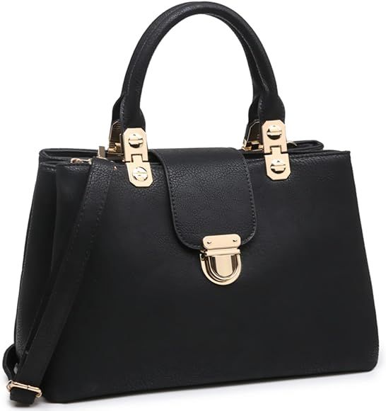 Women Satchel Handbags Top Handle Purse Medium Tote Bag Vegan Leather Shoulder Bag | Amazon (US)