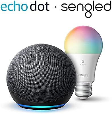 Amazon.com: Echo Dot (4th Gen) | Charcoal with Sengled Bluetooth Color bulb | Alexa smart home st... | Amazon (US)