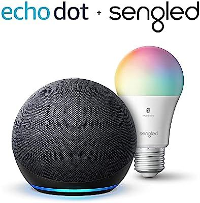 Echo Dot (4th Gen) | Charcoal with Sengled Bluetooth Color bulb | Alexa smart home starter kit | Amazon (US)