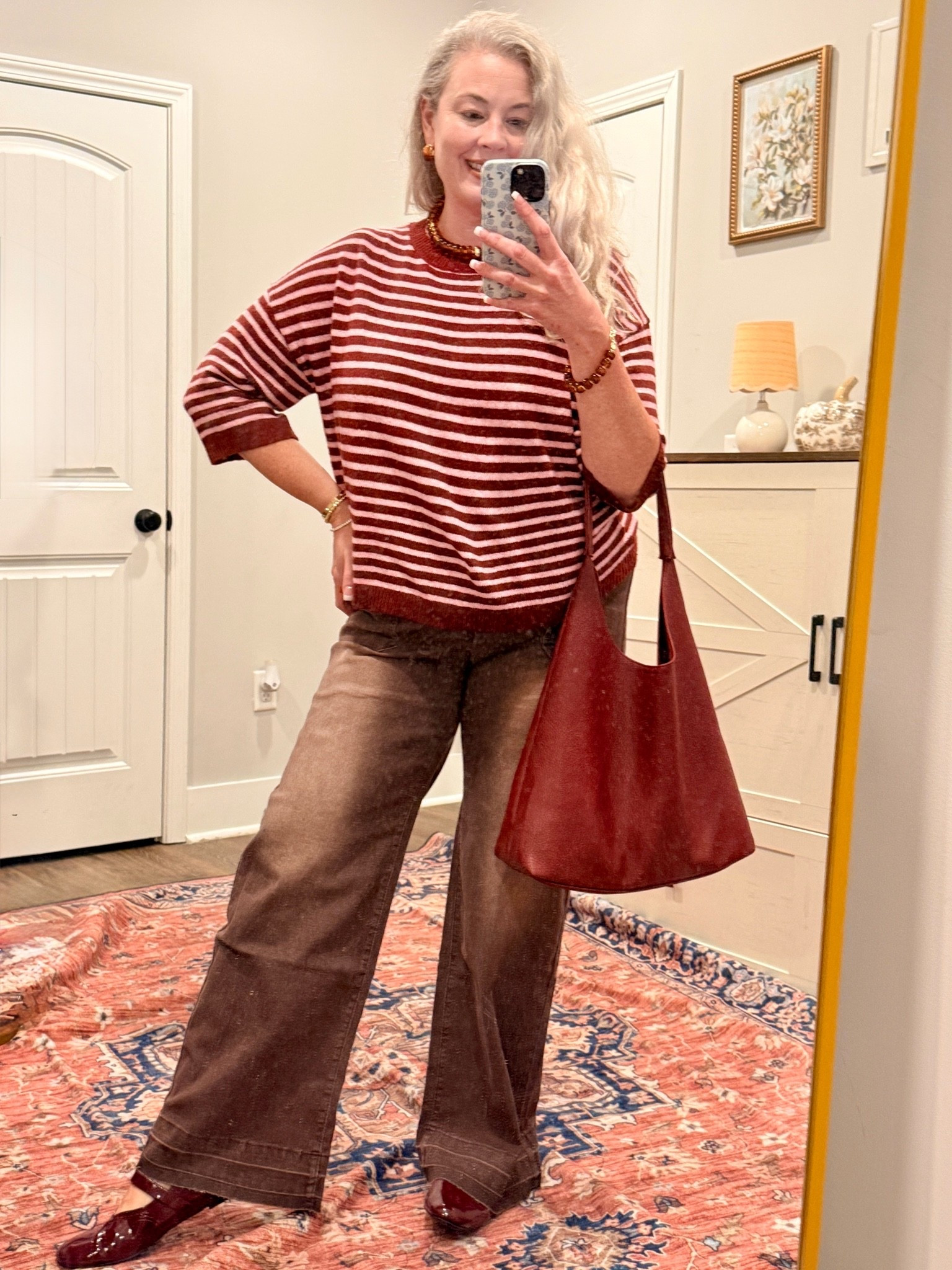 Loooovvveeee this fall outfit!  Wearing a L in the top and XL in the bottoms.  

Fall outfits, fall work outfits, business casual workwear

#LTKOver40 #LTKMidsize