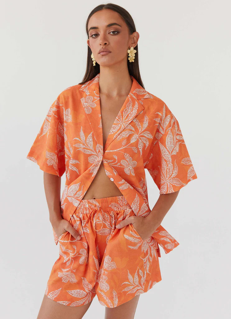 Sweet Relief Linen Shorts - Tropic Sunset | Peppermayo (Global)