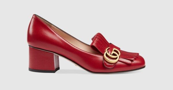 Leather mid-heel pump | Gucci (UK)