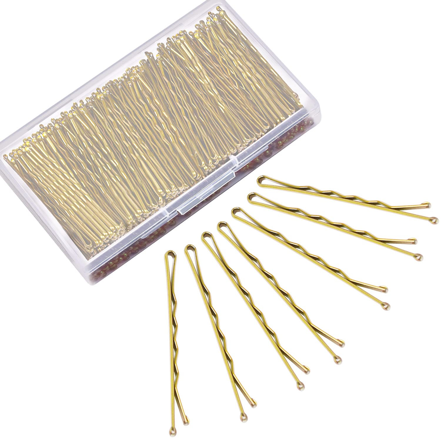 MORGLES Blonde Bobby Pins for Women, 240 Pcs 2.2'' Gold Bobby Hair Pins | Amazon (US)