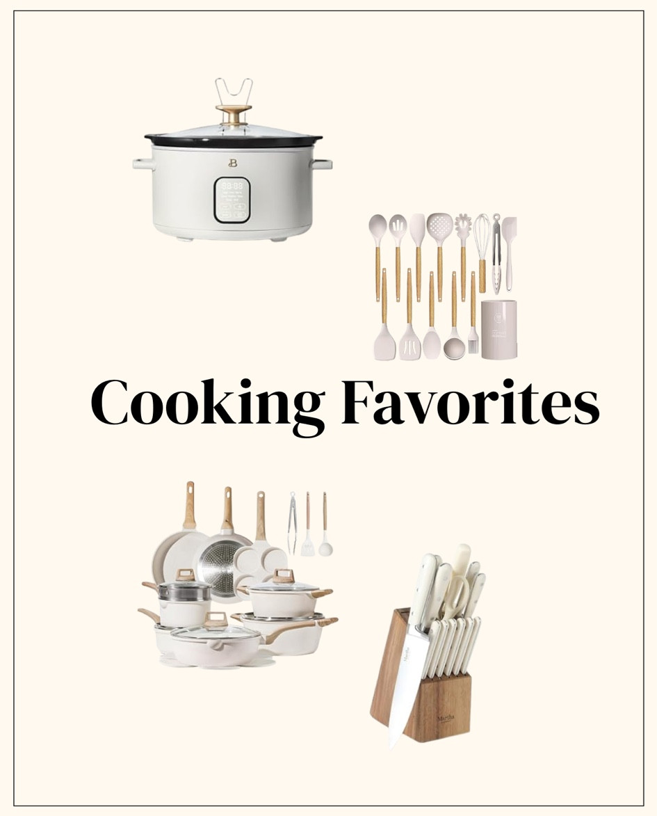 My favorite and most used cooking items!! 

Knife set, crockpot, utensil, pots & pans 

#LTKFindsUnder100 #LTKHome