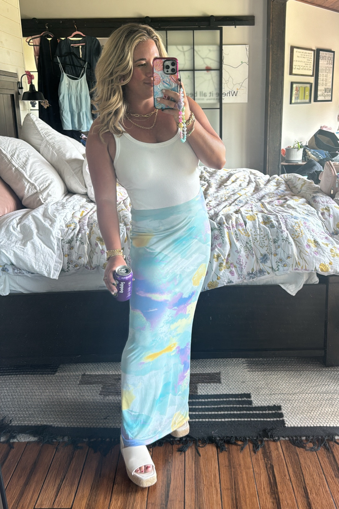 This skirt is so pretty in person! Wearing size small skirt and medium body suit! Shoes TTS

Casual outfit. Dinner outfit. Date day. Maxi skirt. 

#ltkstyletip #onsale #affordableoutfit 
