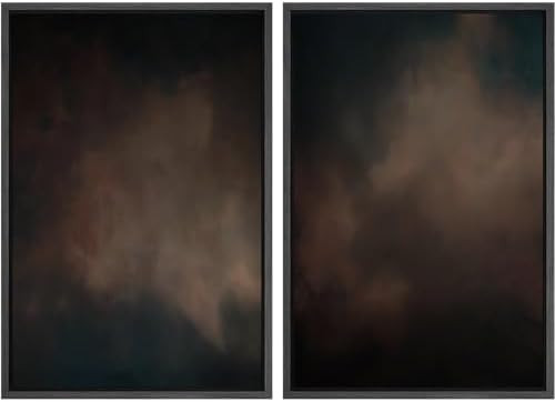 SIGNFORD Framed Canvas Print Wall Art Set Moody Dark Abstract Earth Tones Illustration Modern Art... | Amazon (US)
