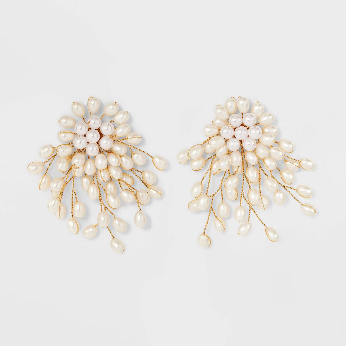 Pearl Cluster Dangle Post Earrings - Ivory | Target