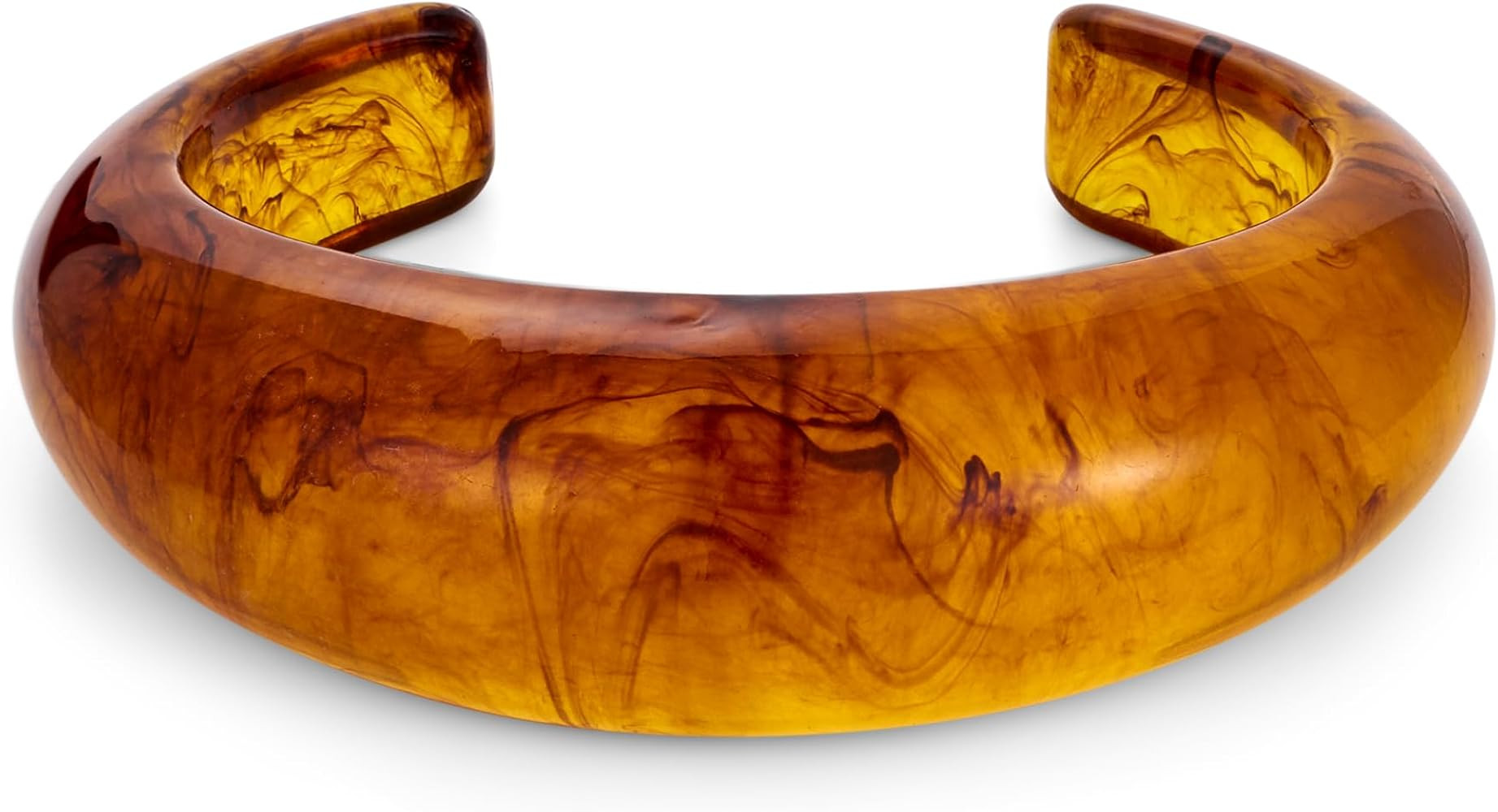 WOWORAMA Acrylic Resin Cuff Bracelet for Women Colorful Acrylic Dome Open Bangles Beige Tortoise ... | Amazon (US)