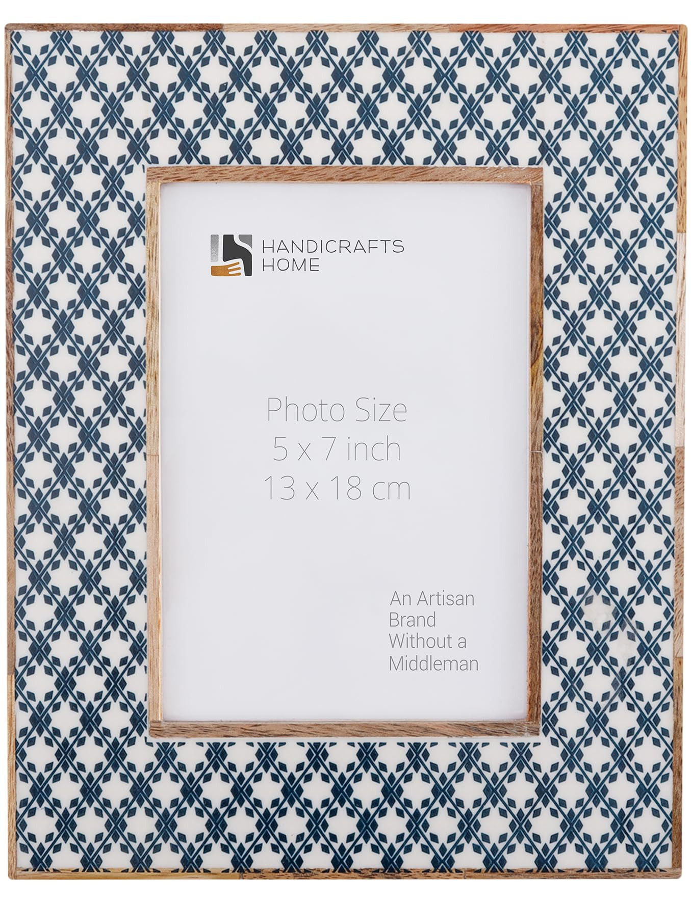 Handicrafts Home Blue Picture Frame– Handmade Resin & Wood 5x7 Photo Frame for Christmas Decor,... | Amazon (US)