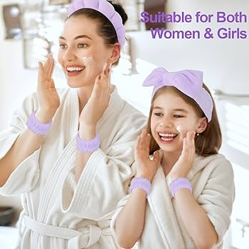 Canitor Spa Headband Wrist Bands Set with Hair Clips Skincare Headband for Washing Face Skin Care... | Amazon (US)