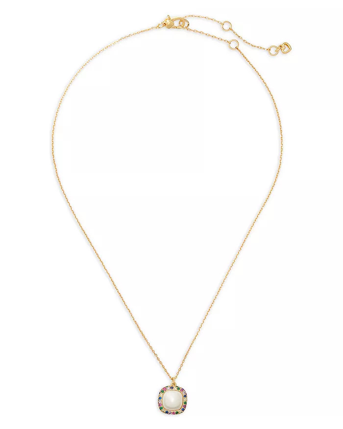 Shine Bright Pavé & Imitation Pearl Mini Pendant Necklace in Gold Tone, 16"-19" | Bloomingdale's (US)