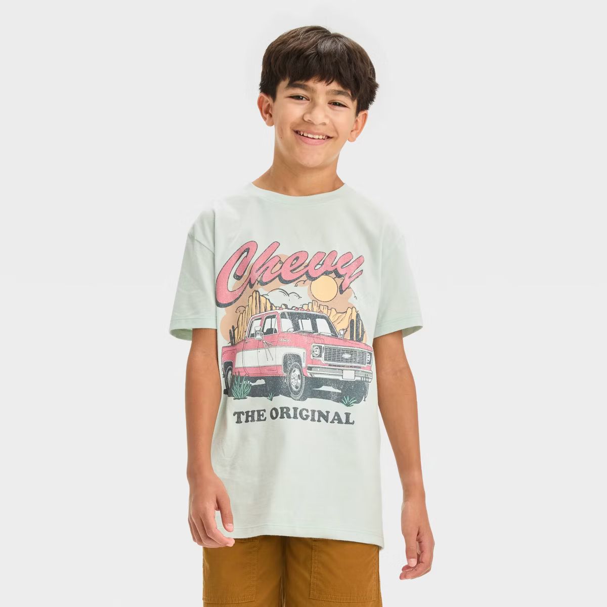 Boys' Chevrolet Ford Short Sleeve Graphic T-Shirt - Light Blue | Target