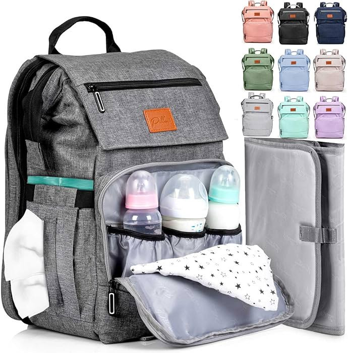 PILLANI Baby Diaper Bag Backpack - Large Bag for Boys & Girls - Diaper Backpack - Travel Diaper B... | Amazon (US)