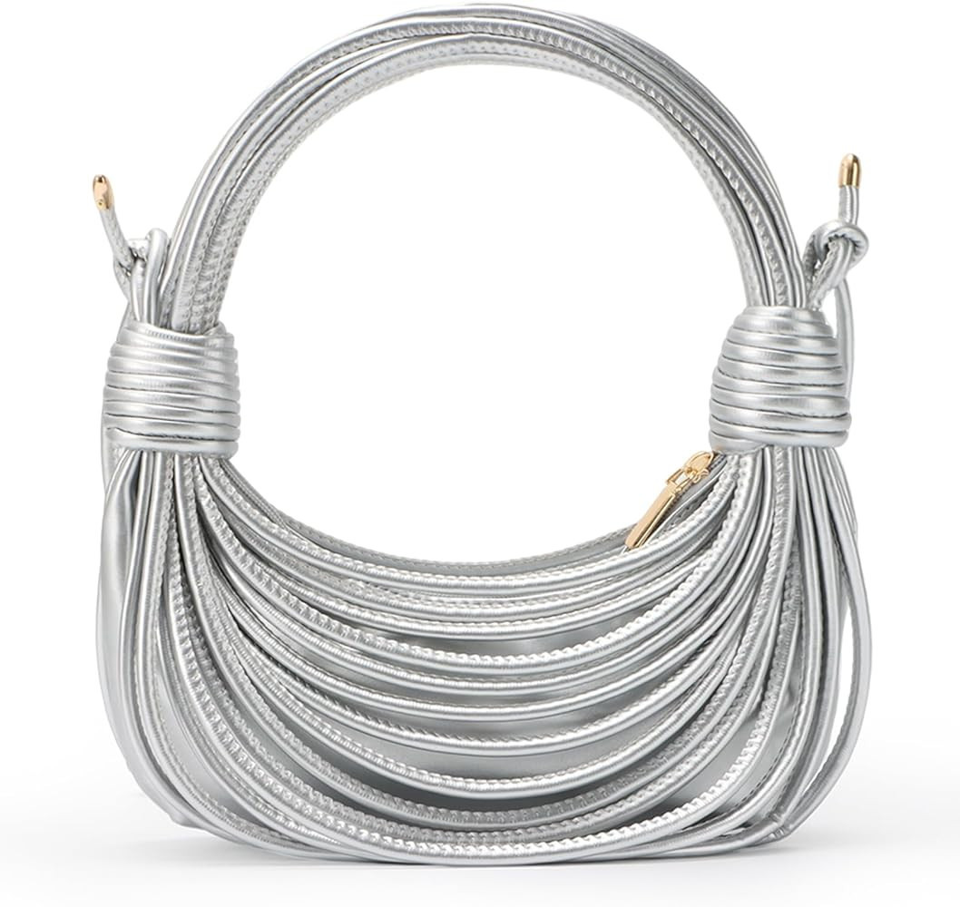 GOKTOW Knotted Woven Handbag,Shoulder Bag Clutch Purse for Women,Leather Handwoven Women's Satc... | Amazon (US)