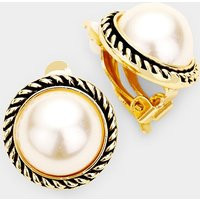 Clip-On Earrings, Gorgeous Pearl Clip On Earrings in Gold | Glamorous Button | Etsy (UK)