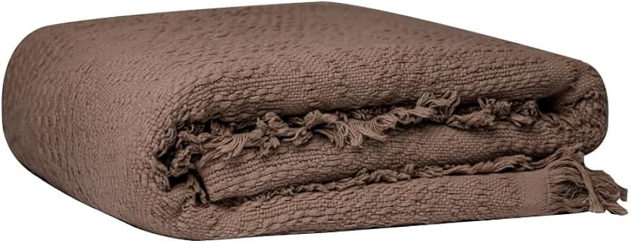 100% Cotton Throw Blanket with Fringe Tassels Wraps Cover for Bed Couch and Living Room Sofa,Chai... | Amazon (US)