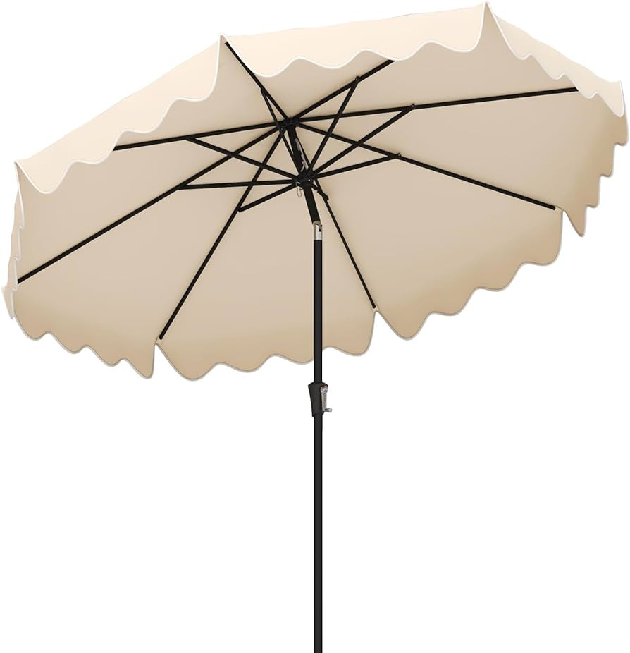 Tangkula 9Ft Patio Umbrella with Crank, 2-Tier Outdoor Umbrella with Push Button Tilt, Sun-Protec... | Amazon (US)