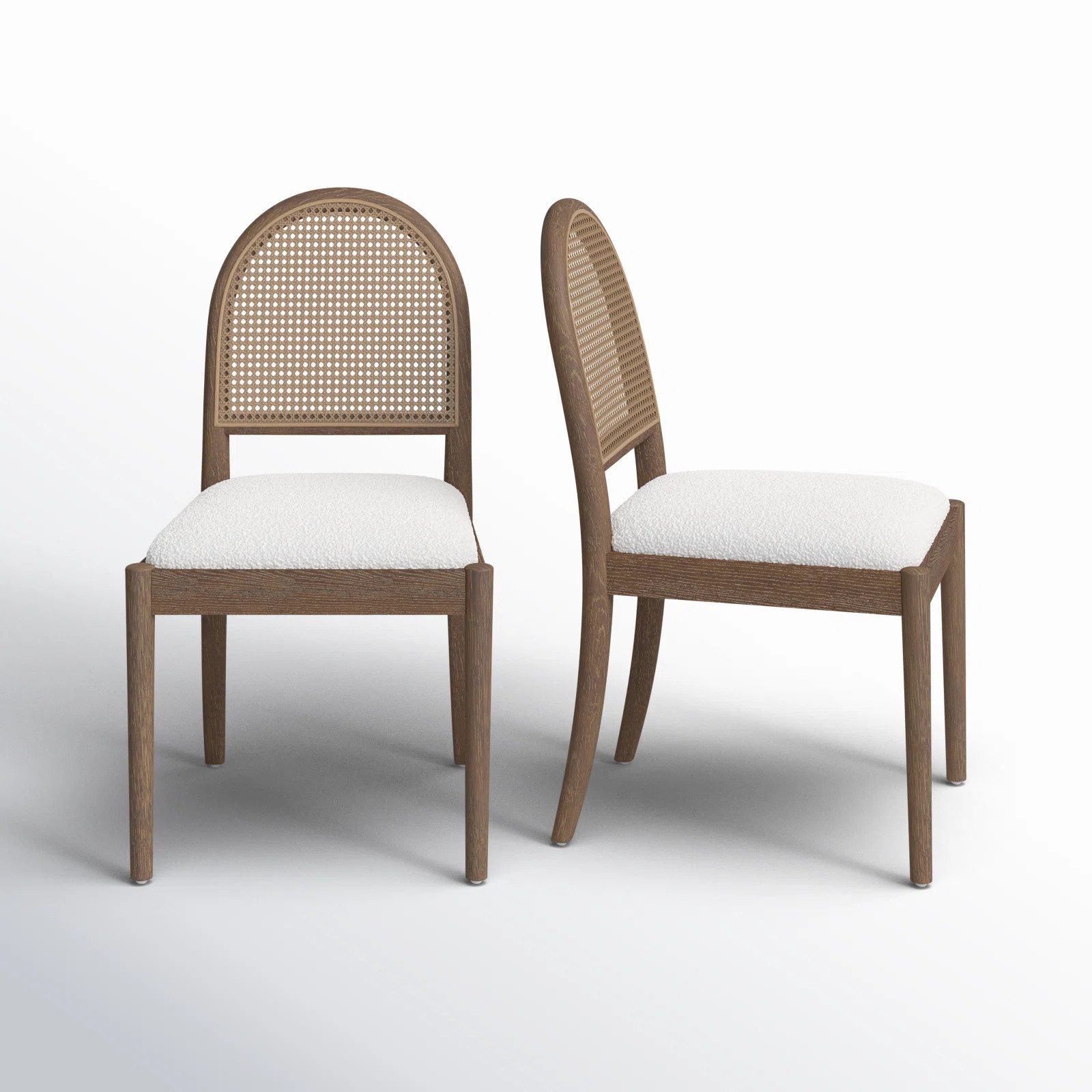 Cossette 18.5'' H Bouclé Upholstered Oak Side Chair (Set of 2) | Wayfair North America