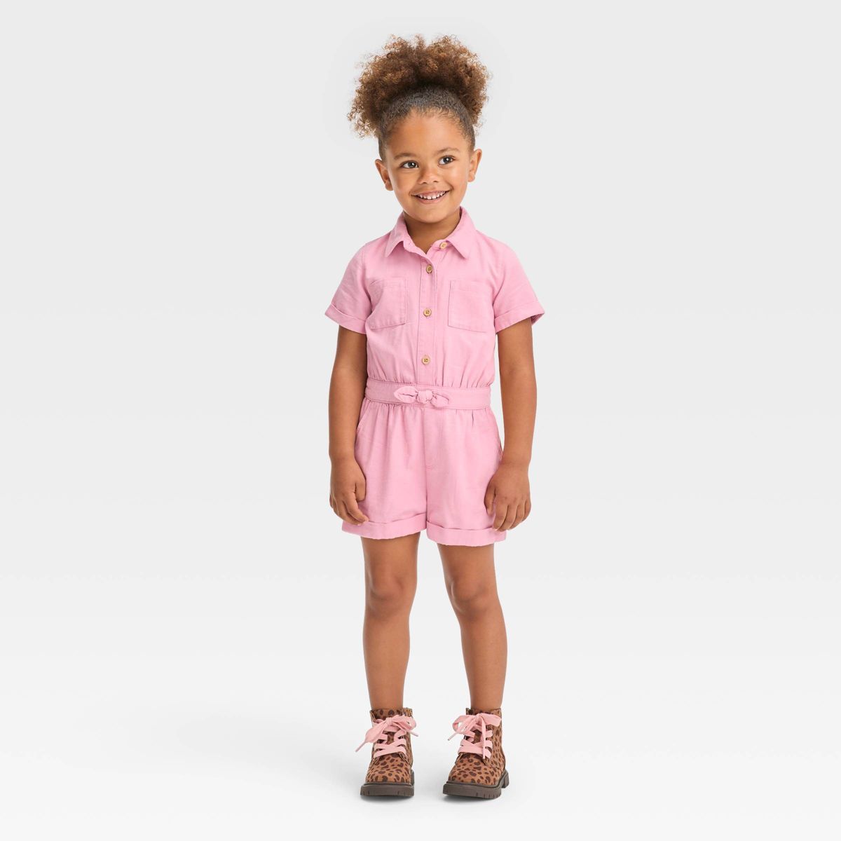 Toddler Girls' Utility Romper - Cat & Jack™ | Target