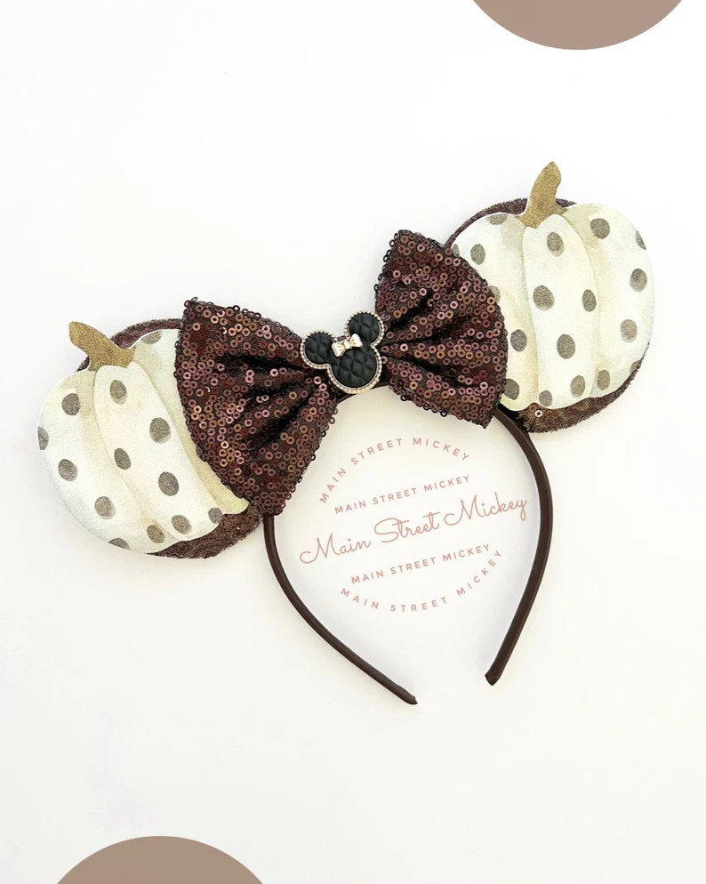 Minnie Mouse Pumpkin Ears, Disney Ears for Adults and Kids, Choose Ear and Bow Color, Minnie Ear,... | Etsy (US)