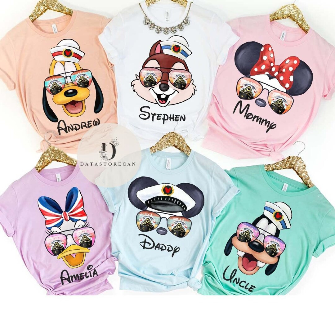 Multi Character Disney Cruise Line shirt, Mickey & friends Stitch Pooh Princess Cruise mode shirt... | Etsy (US)