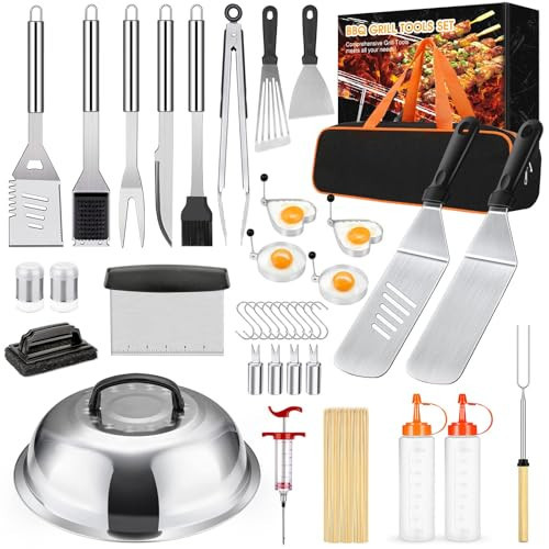 136 PCS Griddle Accessories Kit for Blackstone Camp Chef BBQ,Flat Top Grill Accessories with Basting Cover,Professional Grilling Gift for Men and Women,Perfect for Camping Backyard Barbecue | Amazon (US)