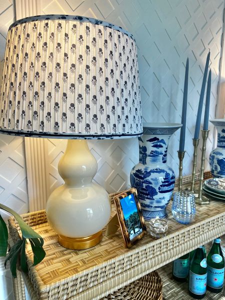 Pleated lampshade 
Coastal home
Blue and white home 

#LTKhome #LTKstyletip #LTKunder100